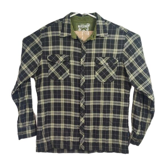 Kuhl Other - Kuhl Mountain Grown Button-Up Shirt Men's Size L Green & Gray Plaid Long Sleeves